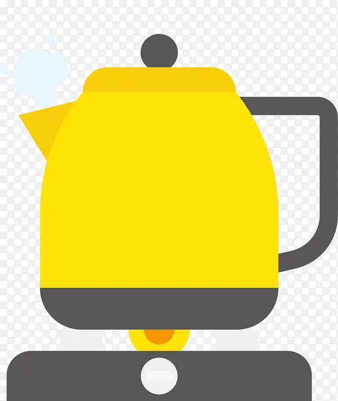 黄色水壶矢量卡通风格