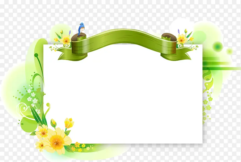 绿色花卉边框