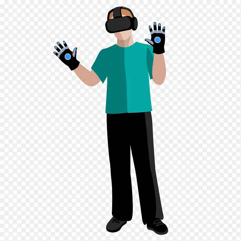 创意矢量VR眼镜玩游戏