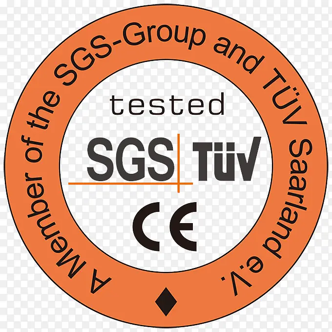 橙色圆形图标SGS认证CE认证免扣
