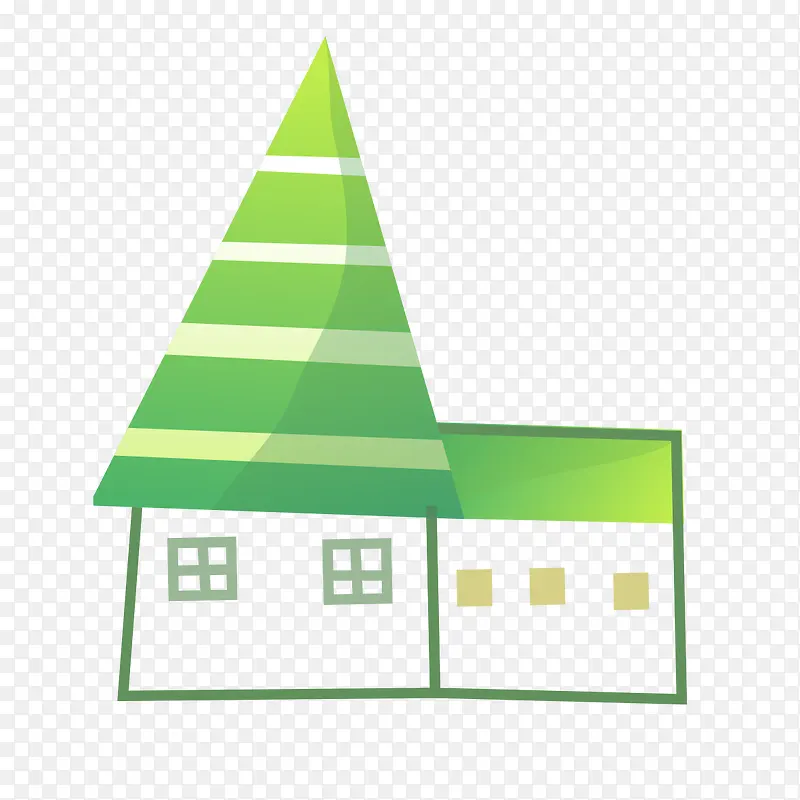 卡通绿色小房子