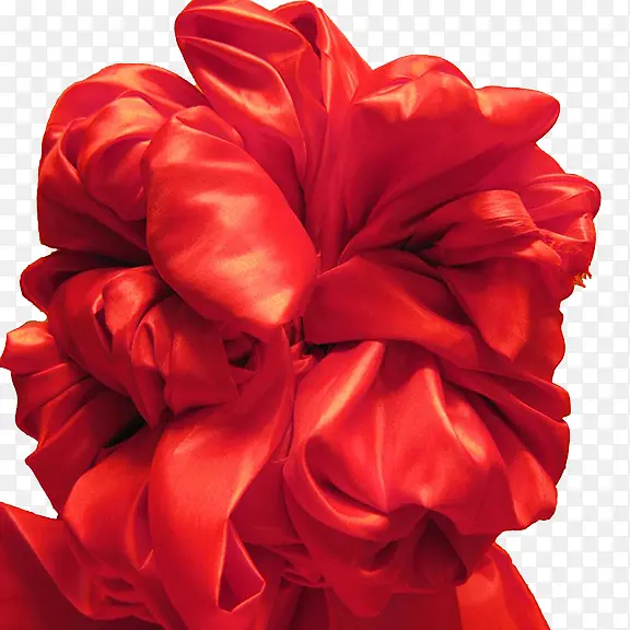 节日上用的红绸扎花