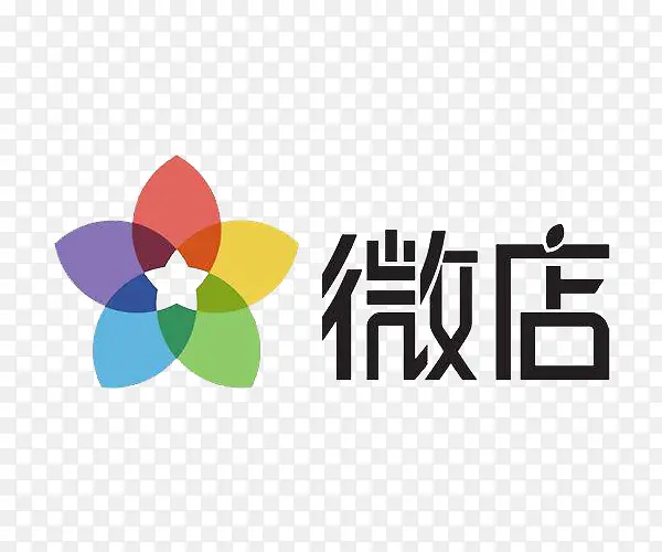 五彩花形微店标志PNG图片素材下载_图片编号7894060-PNG素材网