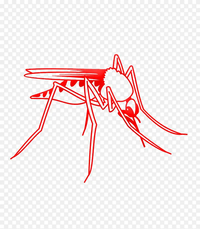 红色蚊子手绘简图