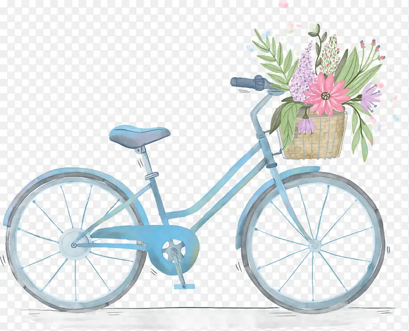 春暖花开蓝色自行车