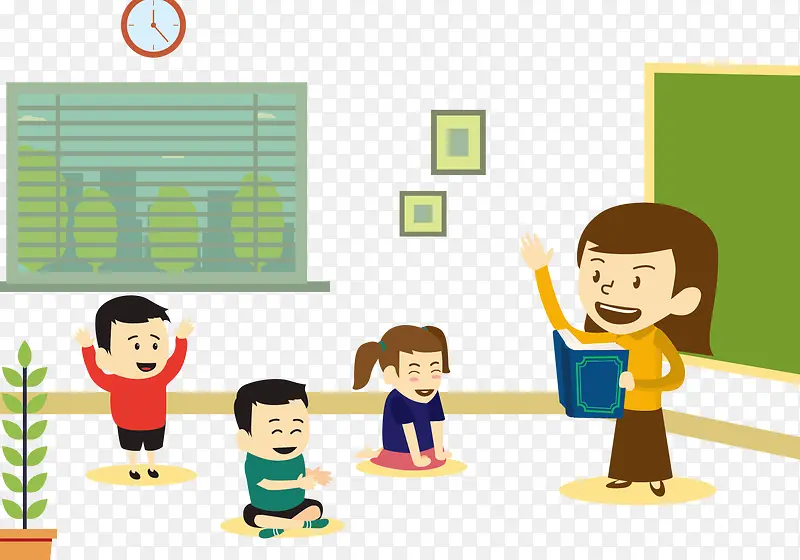 给幼儿园小朋友讲故事的老师