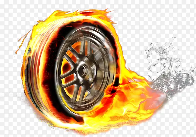 创意轮胎火焰素材