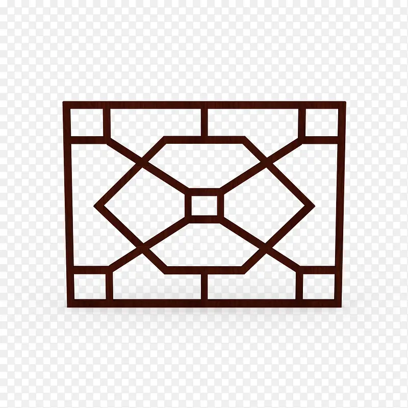 棕色菱形古典中式花窗