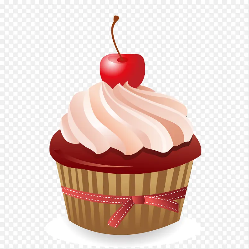 卡通樱桃水果纸杯蛋糕