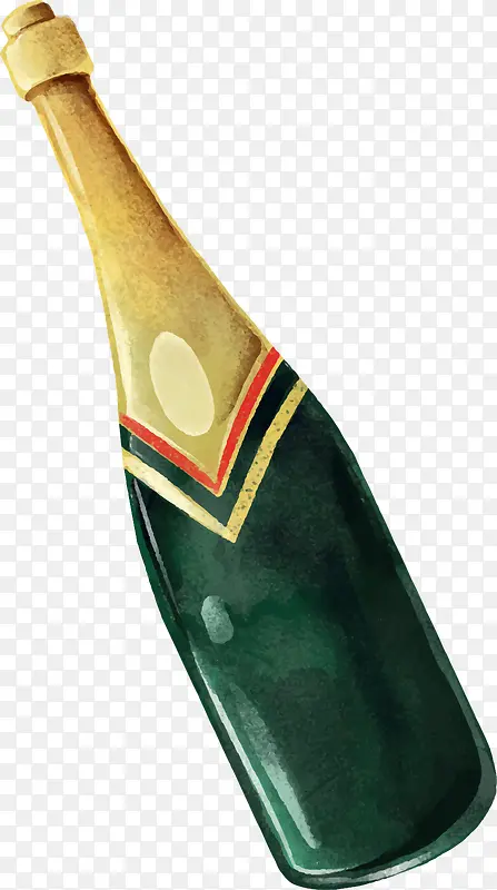 新年庆祝水彩香槟