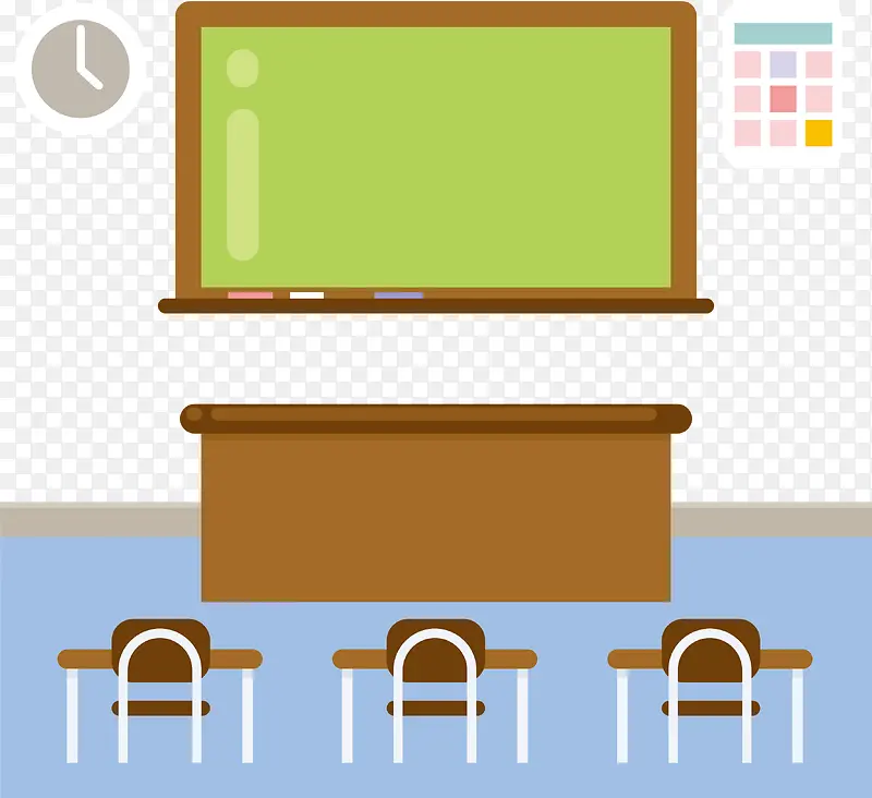 教室黑板讲台与课桌