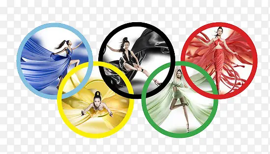 奥运五环的美女图