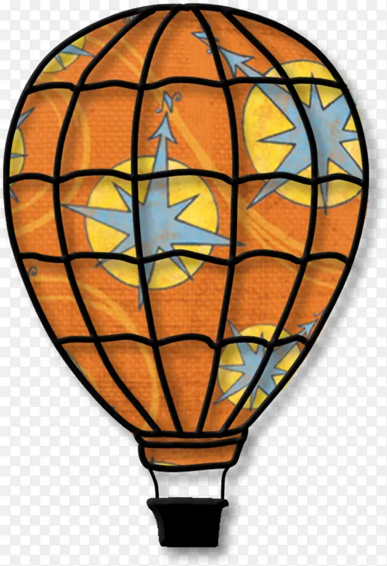 卡通棕色热气球装饰