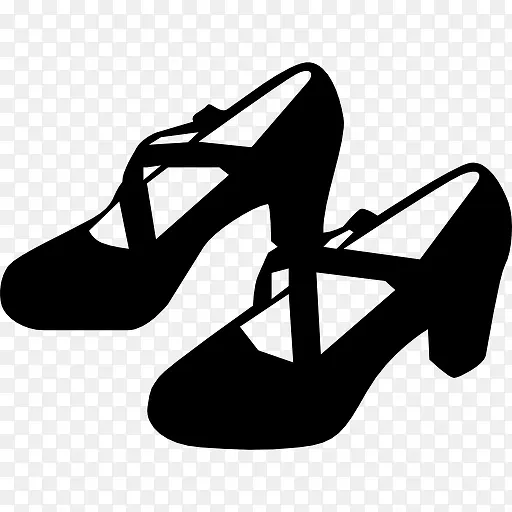 弗拉门戈舞的黑人女性的鞋子图标