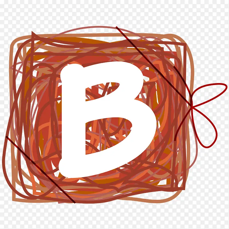 卡通手绘圆圈字母B