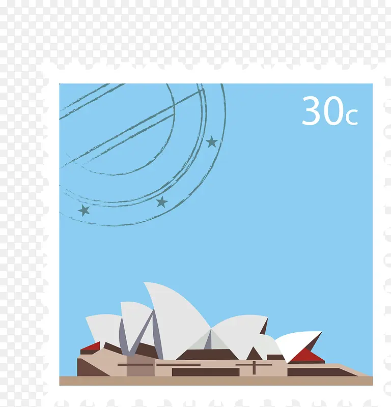 矢量悉尼歌剧院邮票