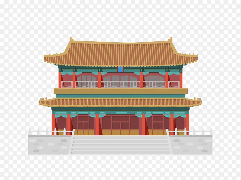 北京古建筑手绘插画