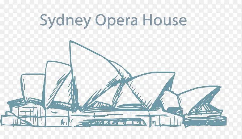 手绘澳大利亚悉尼歌剧院