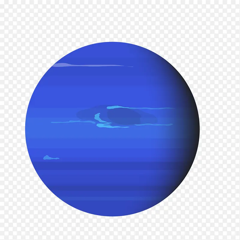 卡通蓝色圆形星球矢量图