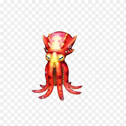 红色大头章鱼怪物