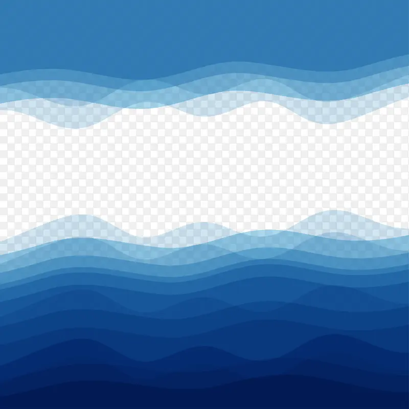 矢量图蓝色波浪水纹