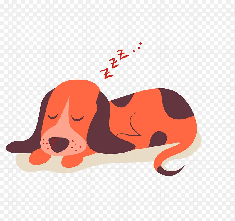 卡通睡觉的小狗元素