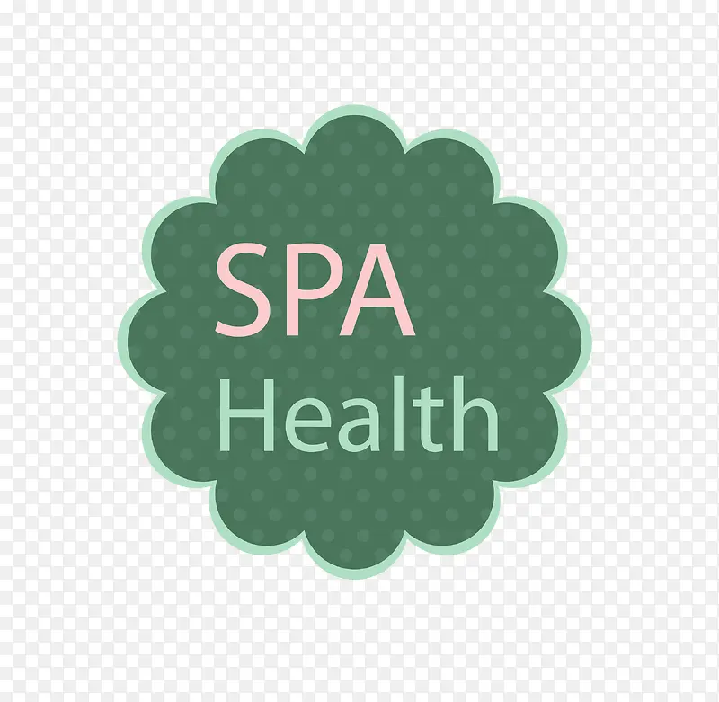 矢量暗色花型标签健康spa