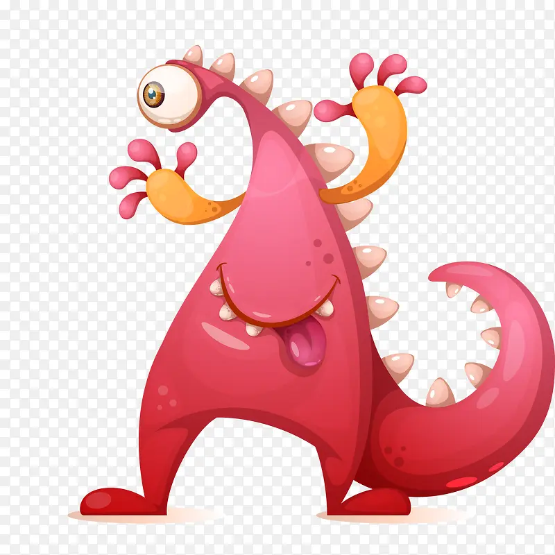 卡通粉红色的怪物设计