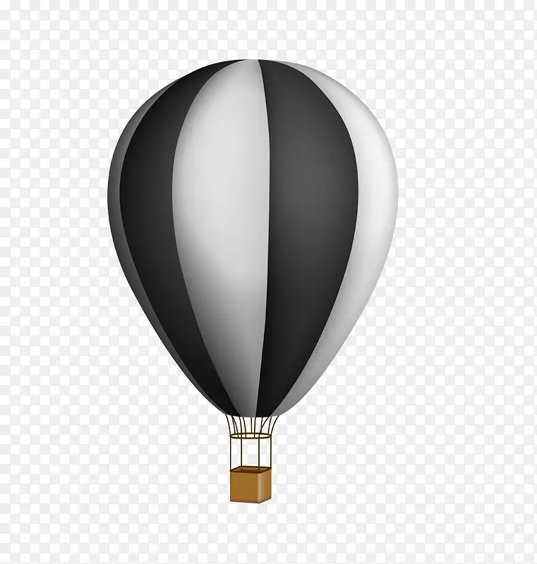 矢量黑白热气球图案