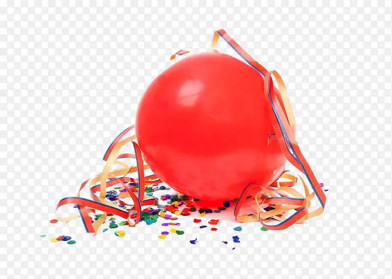 红色彩带气球素材