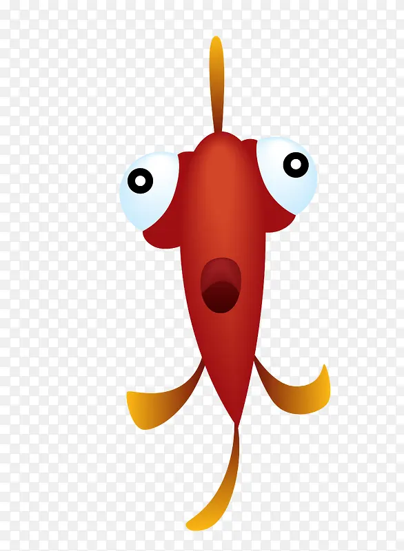 矢量红色大眼睛海洋金鱼
