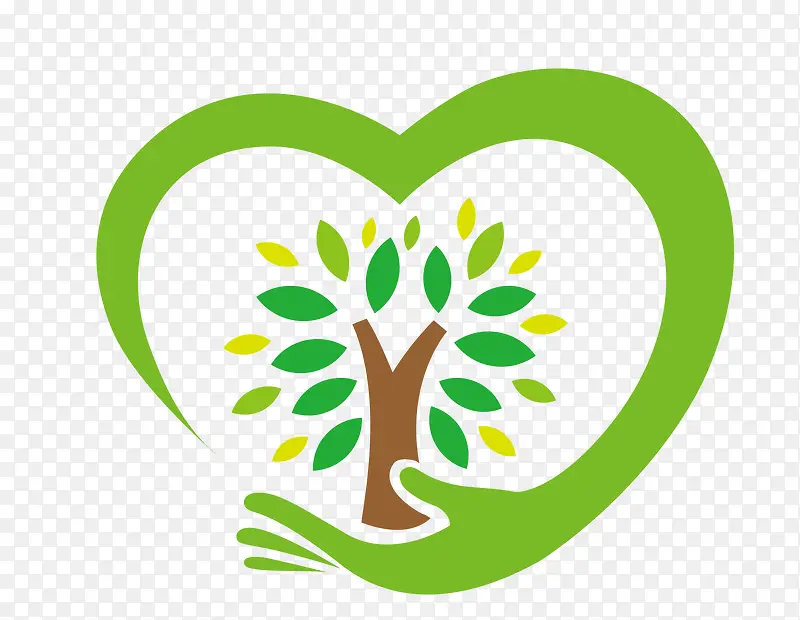 绿色树木环保标志
