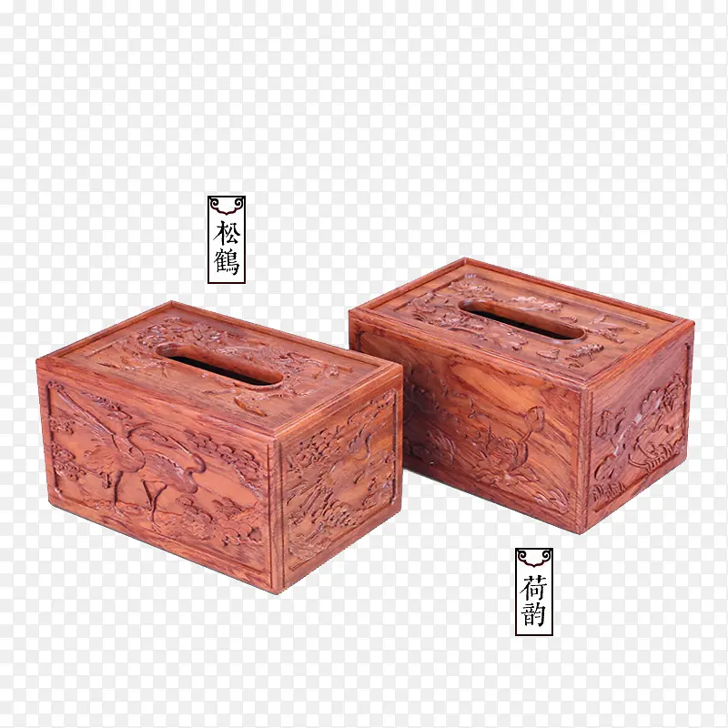雕花木质纸巾盒