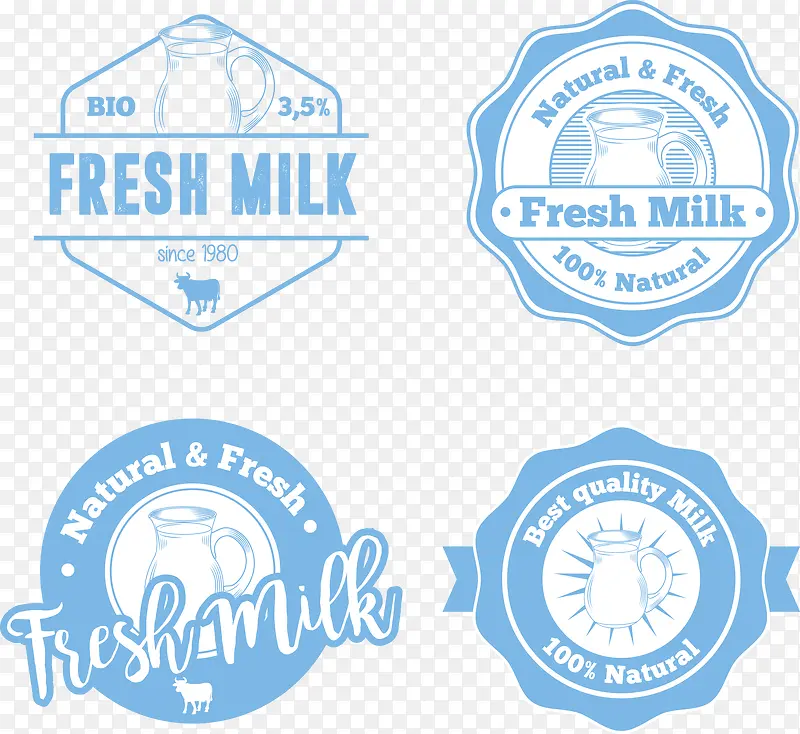 创意新鲜牛奶广告标志设计