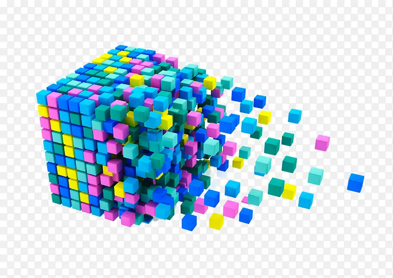 动感彩色立方体
