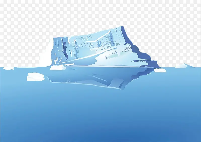 手绘冰山浮冰