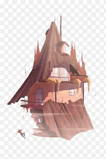 卡通木头房子