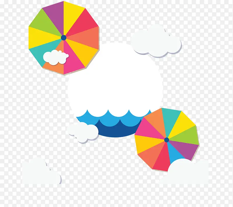雨季空中彩虹雨伞