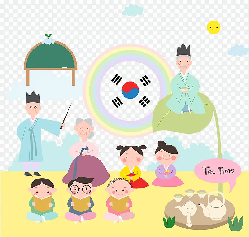 韩国文化承传插画