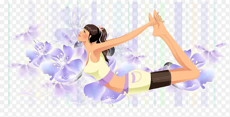 练瑜伽的女人矢量