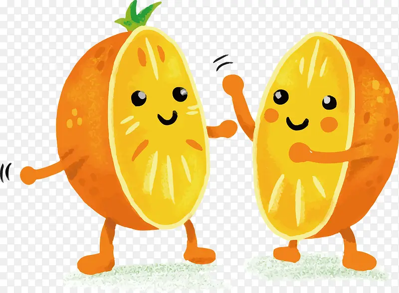 水彩橙子表情设计