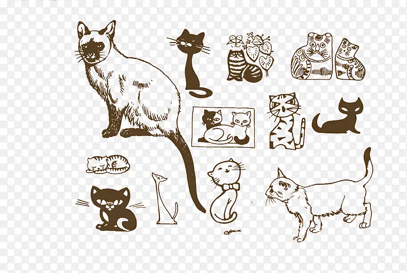 手绘可爱猫装饰