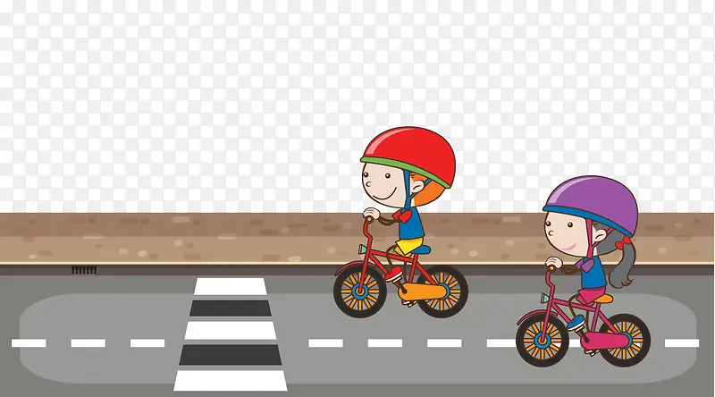 骑自行车儿童矢量图