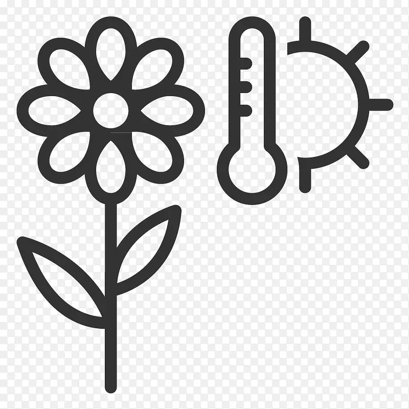温度计和花朵