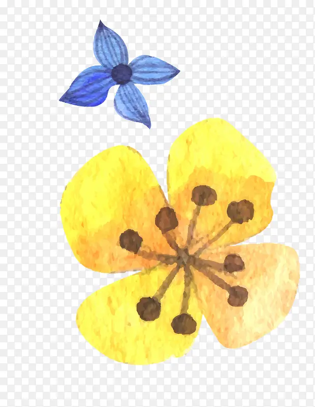 水彩装饰花矢量元素