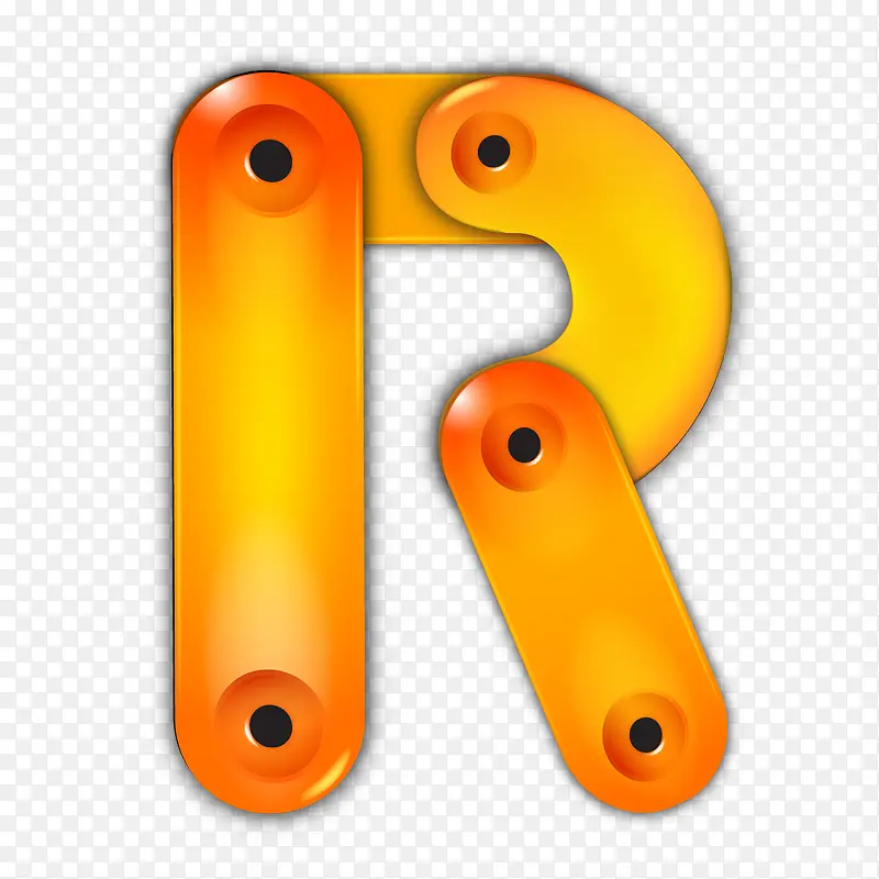 机械拼接英文字母R