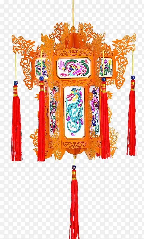 橙色雕花龙纹宫灯PNG图片素材下载_图片编号7925741-PNG素材网
