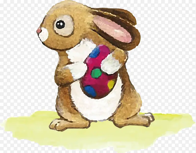 水彩复活节可爱兔子