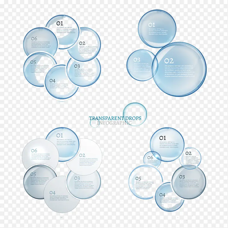 蓝色生物泡泡图表