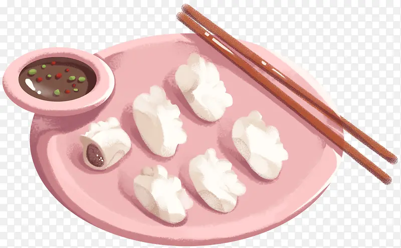 卡通手绘饺子食物素材